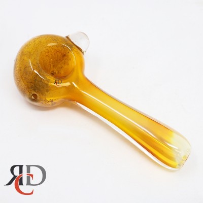 GLASS PIPE YELLOW FRIT MARBLE EXTRA HEAVY GP1112 1CT